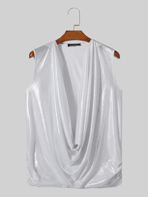 Mens Glitter Cowl Neck Sleeveless Vest SKUK52062 Online now - Image 4